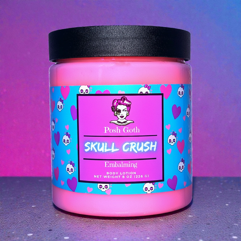 SKULL CRUSH Fruity and Floral Scented Body Lotion - Posh Goth - Goth Lotion 