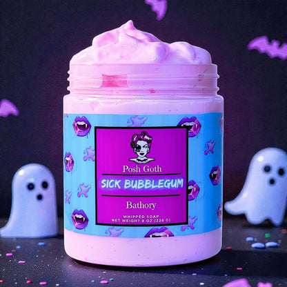 SICK BUBBLEGUM Bathory Whip™ Whipped Gothic Soap from Posh Goth 8 oz - Posh Goth - Goth Soap 