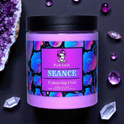 Séance Body Lotion - Goth Vanilla Mint Lotion - Sugared Lemon Drop Scent - Handmade Vegan Skincare - Witchy Gift - Sweet Dark Feminine - Posh Goth -  