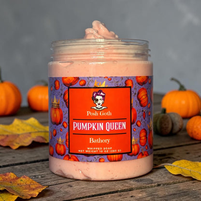 Witchy Whipped Soap – Pumpkin Queen Bathory Whip | Pumpkin Spice Shaving Cream | Goth Halloween Bath and Body - Posh Goth - Goth Soap 