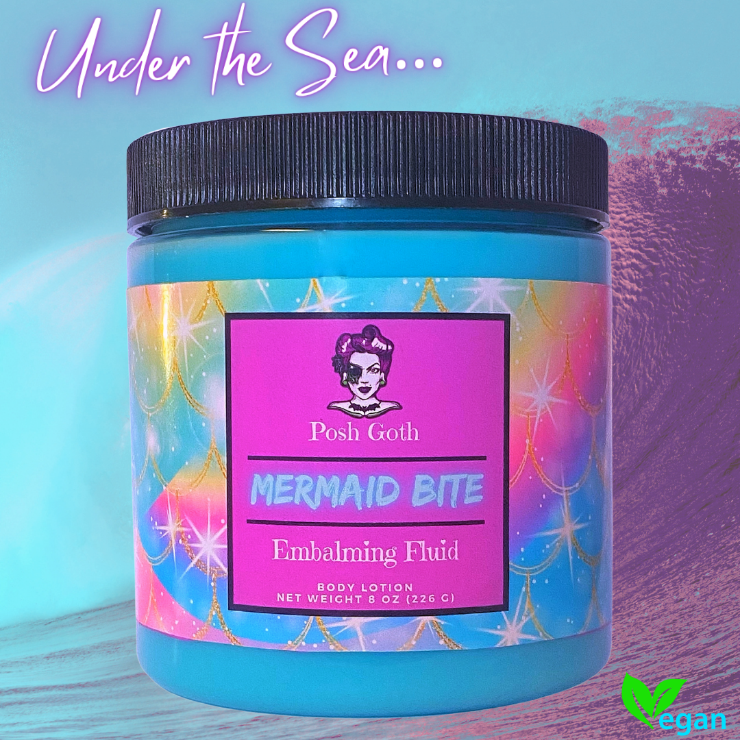 Mermaid Bite Body Lotion | Mango Papaya Strawberry & Peppermint | Goth Beauty | Witchy Skincare | Tropical Gourmand - Posh Goth -  