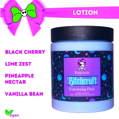 B*tchcraft Body Lotion – Goth Cherry Citrus Scent, Vegan Skincare