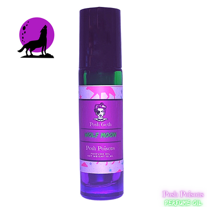 Wolf Moon Lavender Spearmint Gothic Victorian Aromatherapy Perfume 10 ml roller ball bottle - Posh Goth - Gothic Perfume 