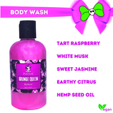 GRUNGE QUEEN Raspberry & White Musk Scented Bubble Bath and Body Wash 8 oz