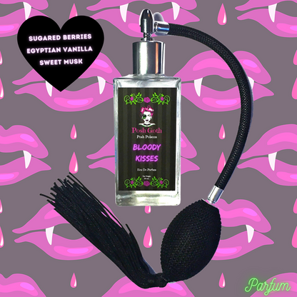 Bloody Kisses Gothic 50 mL bulb atomizer spray bottle - Posh Goth - Gothic Perfume 