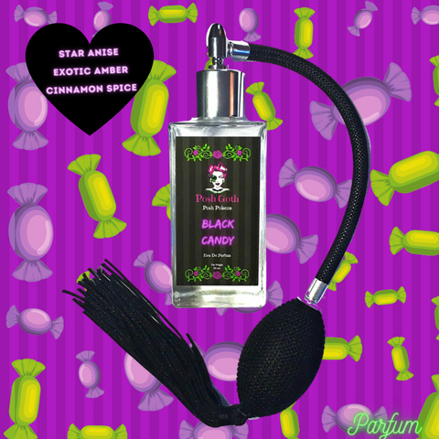Black Candy Licorice Absinthe Scent Gothic 50 mL bulb atomizer spray bottle - Posh Goth - Gothic Perfume 