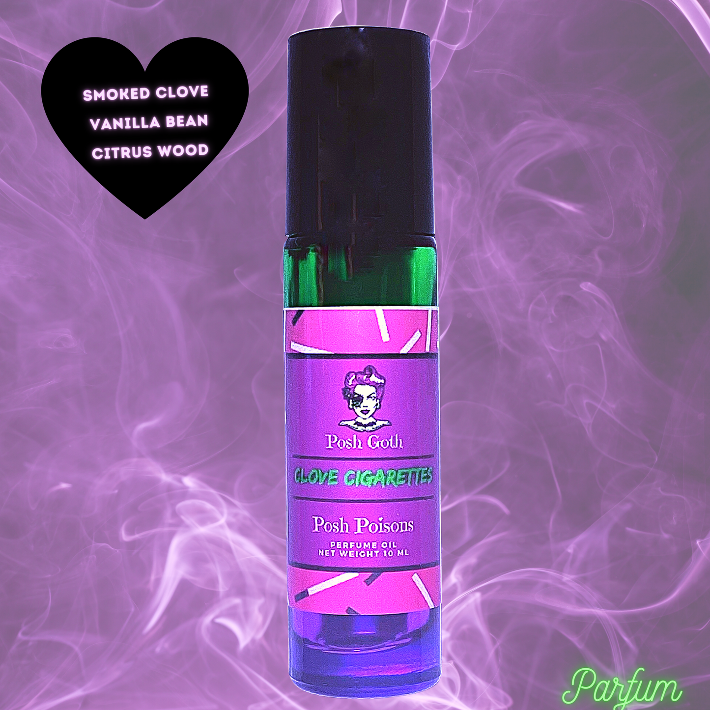 Clove Cigarettes Gothic Victorian Aromatherapy Perfume 10 ml roller-ball bottle - Posh Goth - Gothic Perfume 