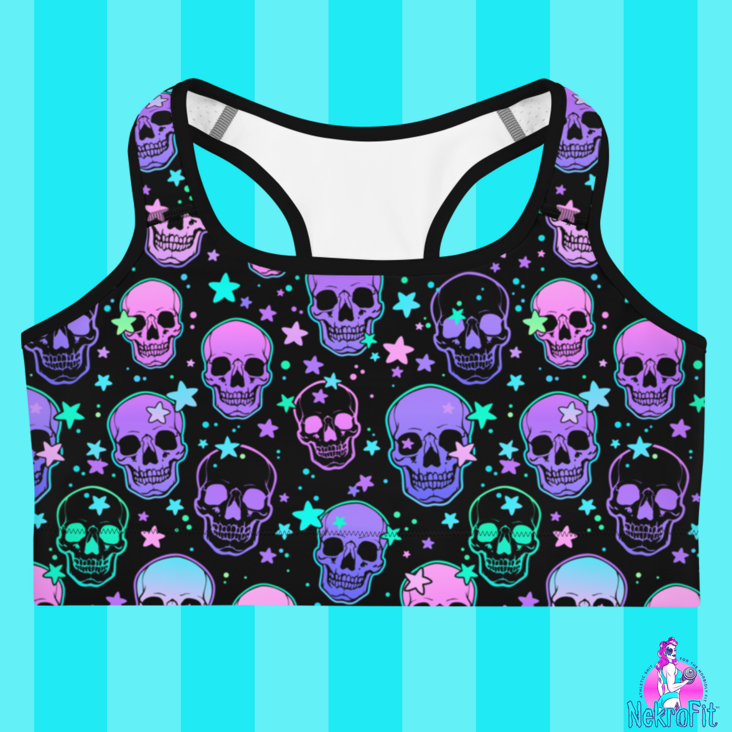 Spooky Skull Sports Bra – NekroFit | Cute & Creepy Support for Low to Medium Intensity Workouts