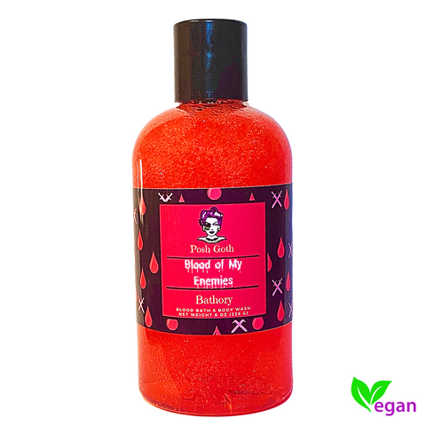 Blood of my Enemies Shimmering Bubble Bath and Body Wash 8 oz - Posh Goth -  