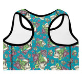 BEAUTY IN DEATH Skull, Snake and Roses Padded Sports Bra - Posh Goth -  