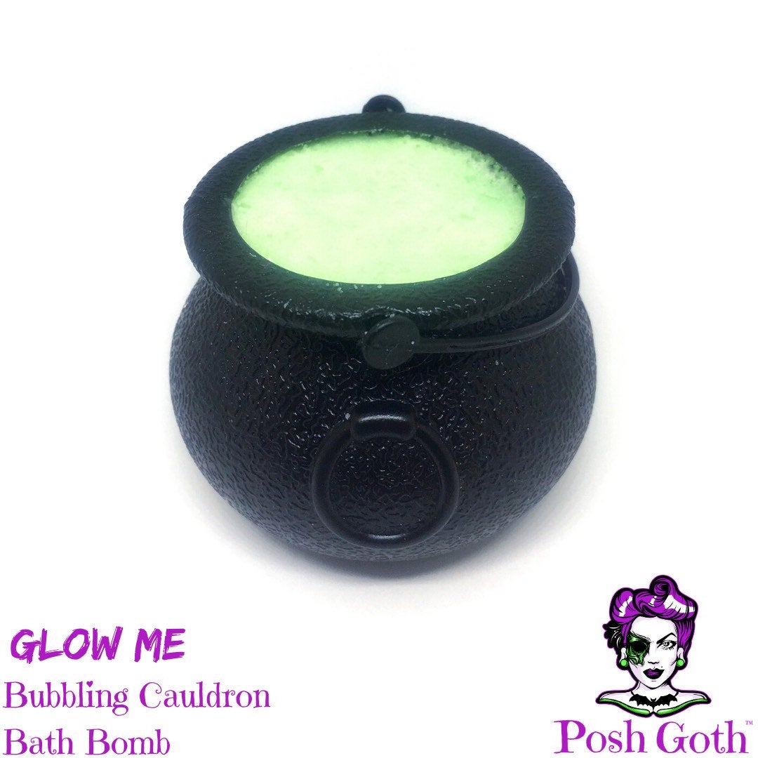 GLOW ME glow in the dark Vanilla Lime scented Bubbling Cauldron Bath Bomb by Posh Goth - Posh Goth -  