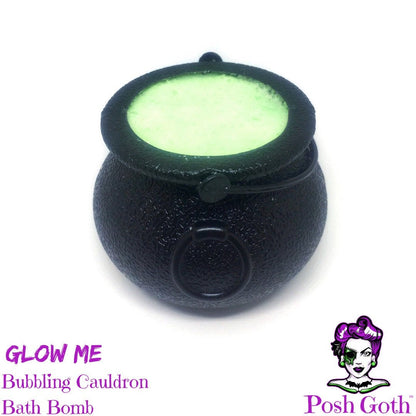 GLOW ME glow in the dark Vanilla Lime scented Bubbling Cauldron Bath Bomb by Posh Goth - Posh Goth -  