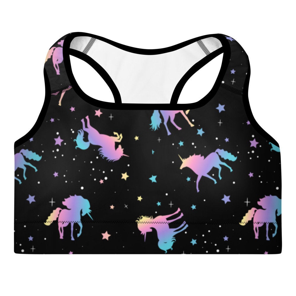 DEATH BY UNICORN Padded Sports Bra by NekroFit - Posh Goth -  