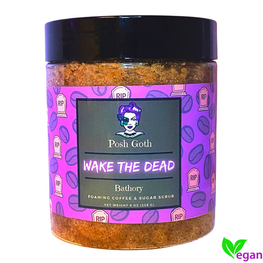 Foaming Coffee Sugar Scrub - WAKE THE DEAD Scent - Posh Goth Bath Care