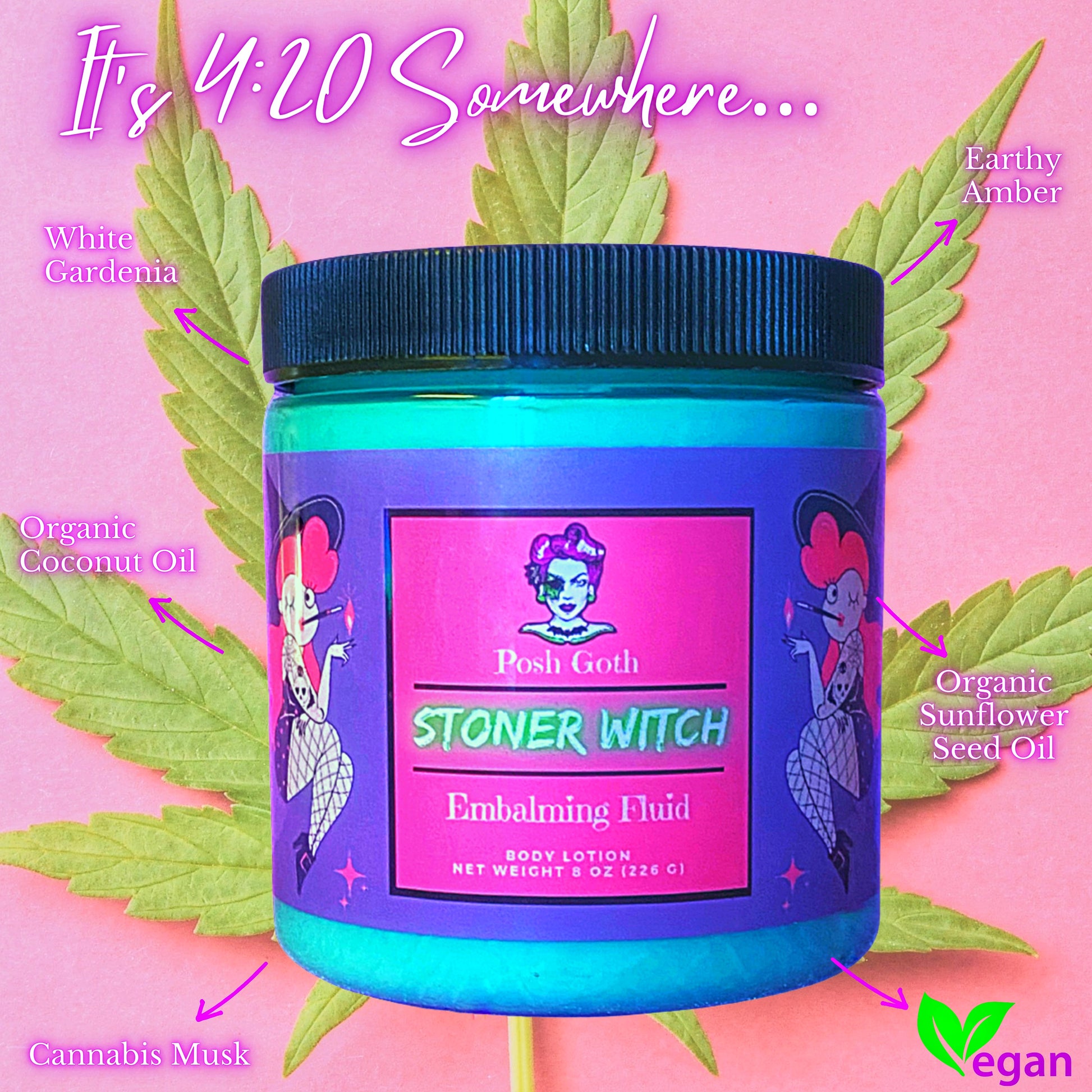 STONER WITCH Goth Body Lotion by Posh Goth - Posh Goth - Goth Soap 