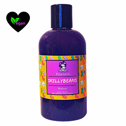 Skellybeans Body Wash – Peach, Cherry and Vanilla | Goth Beauty | Witchy Bath and Body