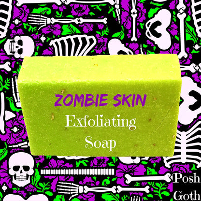 Zombie Skin Handmade Exfoliating Soap - Jasmine Lime Scented - All Natural - Posh Goth - Goth Soap 