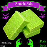 Zombie Skin Handmade Exfoliating Soap - Jasmine Lime Scented - All Natural - Posh Goth - Goth Soap 