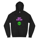 CRAZY ALIEN LADY Unisex Fleece Hoodie - Posh Goth -  