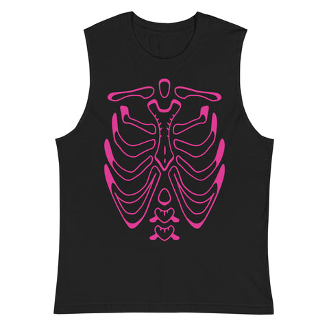 Breathe Heavy Skeleton Ribcage Goth Gym Muscle Tank